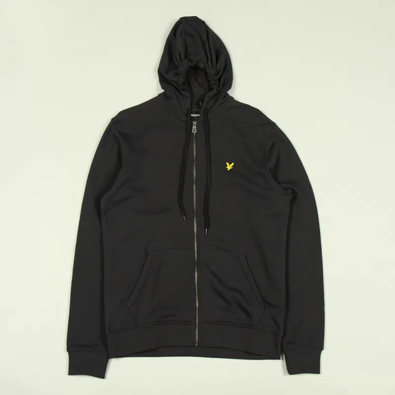 Lyle and Scott Zip Through Hoodie - True Black