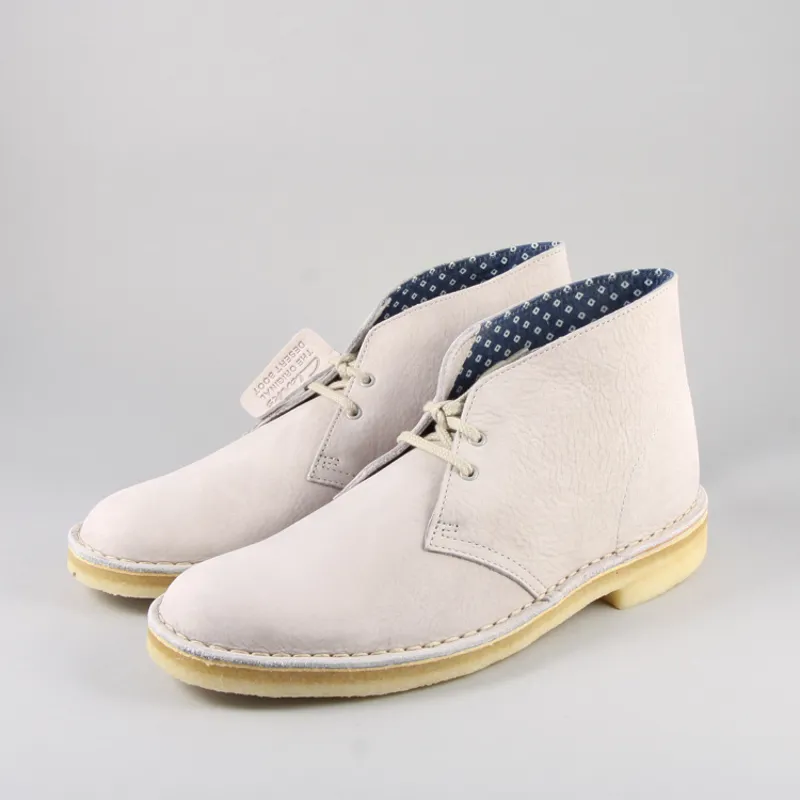 White clarks desert hot sale boot