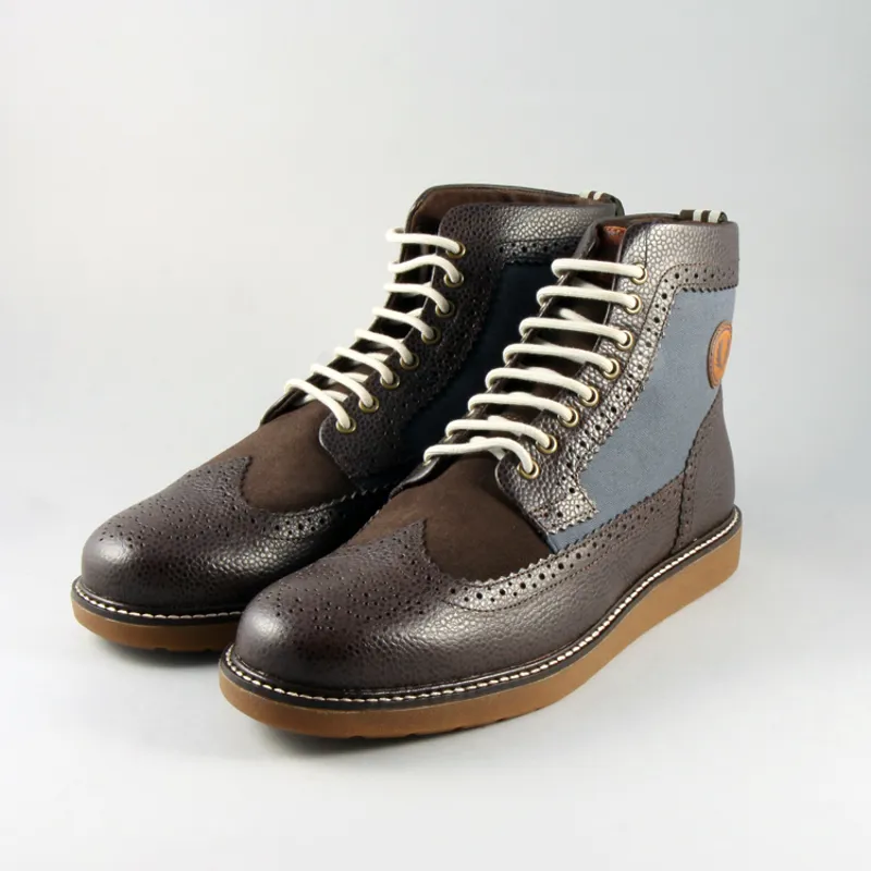 Fred Perry Northgate Boot Scotchgrain Leather Dark Chocolate