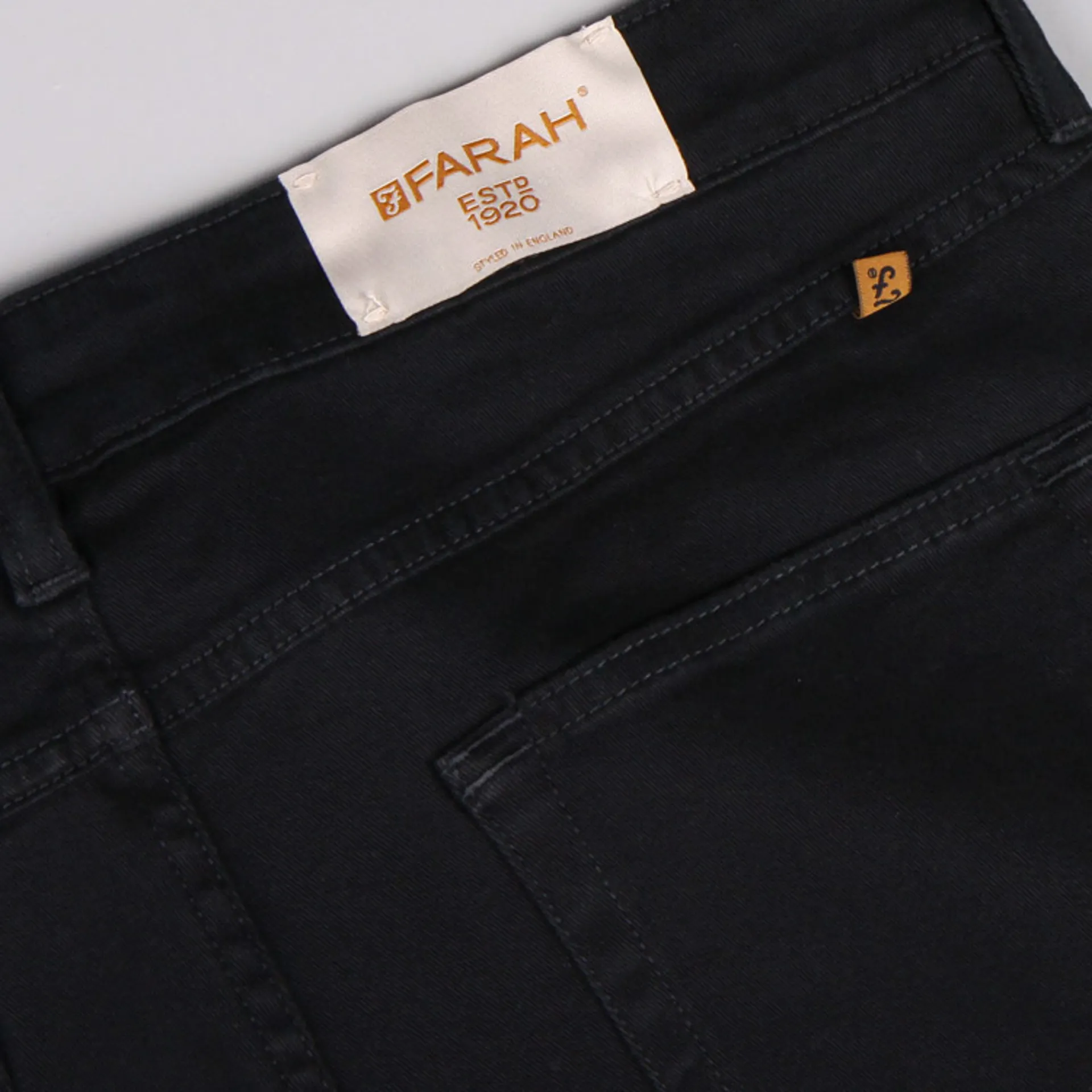 Farah Drake Twill Trousers Black - Main Image