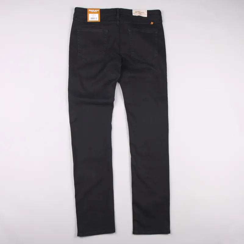 Farah Drake Twill Trousers - Black-1