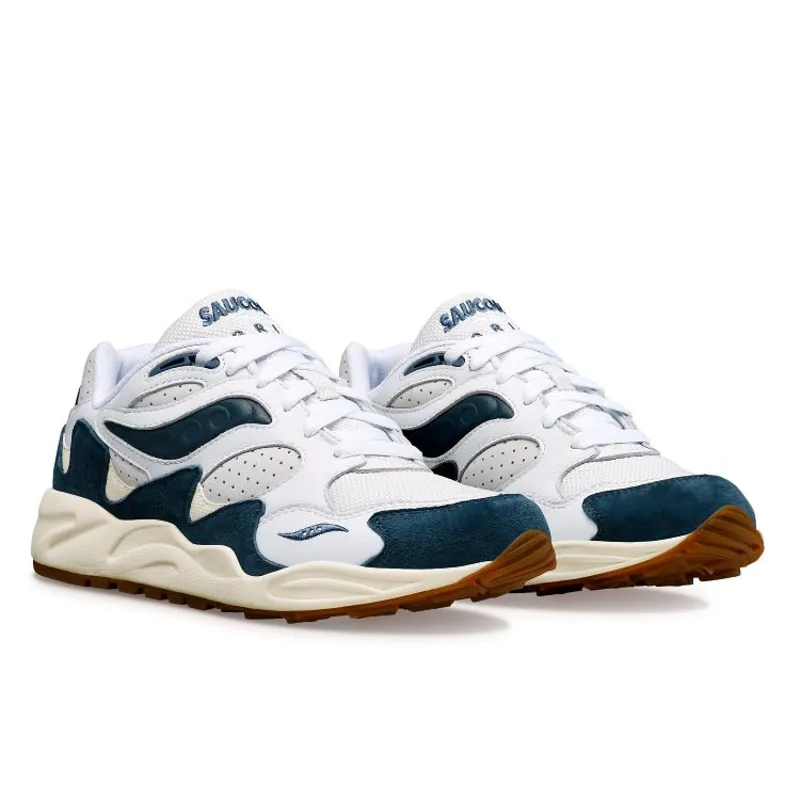 Saucony Grid Shadow 2 Ivy Prep - White/Navy-1