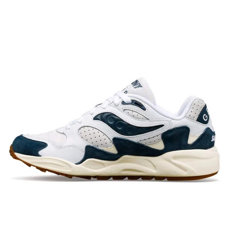 Saucony Grid Shadow 2 Ivy Prep - White/Navy-2